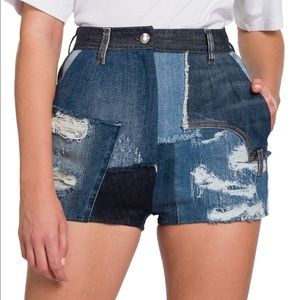 Dolce and Gabbana denim patchwork shorts NWT IT 46